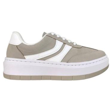 Imagem de Tenis Feminino Flatform Vizzano 1437205, Cinza, Branco, 36