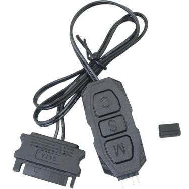 Imagem de MEETOOT Controlador 5V3 Pin to SATA ARGB Botão de pressão Controlador Sincronizado Dimmer Modo de Luz Integrado para S Power RGB Faixa Controladora de Ventilador PC Tiras de Iluminação Colorida