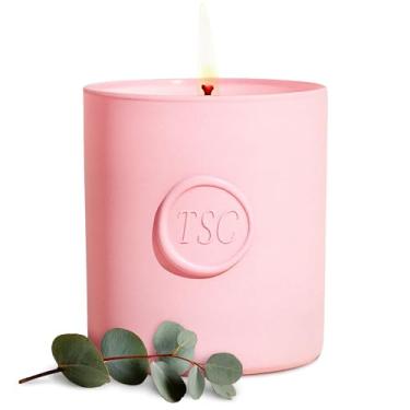 Imagem de The Skinny Confidential Vela com óleo essencial de eucalipto orgânico - vela de cera de soja totalmente natural - velas de aromaterapia não tóxicas para casa com pavio de algodão natural - livre de