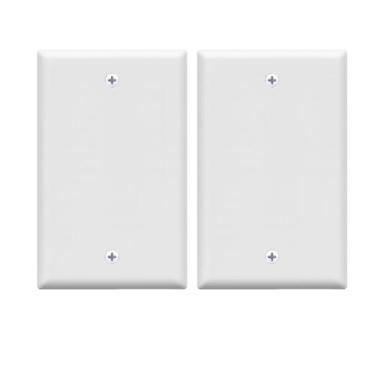 Imagem de ChaosssCo Placa de parede única em branco de 1 gangue para capa de interruptor de tomada e decorativa, branca (pacote com 2)