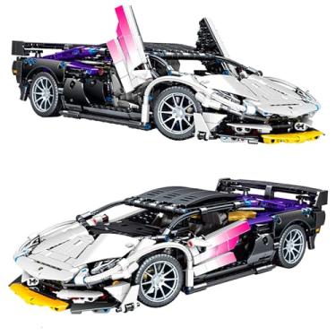 Imagem de XiaoRuiPin Kit de modelo de carro MOC escala 1/14 - 1337 peças, conjunto de quebra-cabeça de corrida de blocos de montar de brinquedo infantil, adequado para presentes de aniversário de meninos e