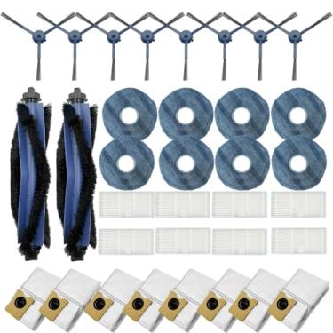 Imagem de JoyBros Pacote com 33 kit de acessórios grandes para Eufy Omni C20, peças de reposição incluem 2 escovas principais, 8 escovas laterais, 8 sacos de pó, 8 esfregões, 8 filtros laváveis, 1 ferramenta de