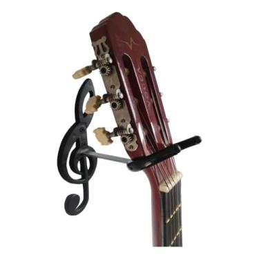 Imagem de Suporte De Parede Em Aço Em Clave de Sol Para Pendurar Violão Guitarra Uculelê Baixo Viola Cavaquinho