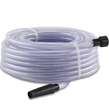 Imagem de Mangueira Trançada Transparente com Engate e Esguicho 7/16" 15 Metros - 190400088 - FORCELINE