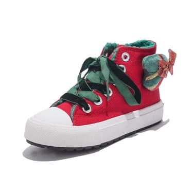 Imagem de Sapatos de lona de lã de inverno de cano alto para crianças, sapatos de tabuleiro casuais para meninos e meninas, sapatos de algodão quentes com zíper lateral para crianças, sapatos de algodão estilo