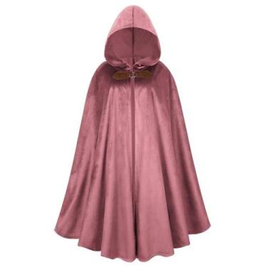 Imagem de Capa GRANTCIN Renaissance Velvet com capuz 130 cm rosa - GRAJTCIN