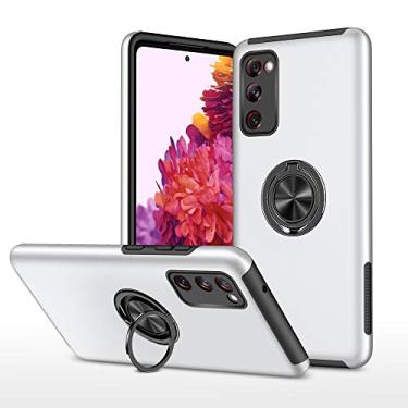 Imagem de SORAKA Capa para Samsung Galaxy S20 FE com suporte de anel invisível e placa de metal para montagem magnética em carro Capa rígida para PC Capa Samsung Galaxy S20 FE 5G Capa