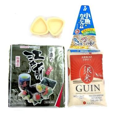 Imagem de Kit Preparo Bolinho Oniguiri Arroz Alga Nori Forma Furikake (KOZAKANA - PEIXES VARIADOS)