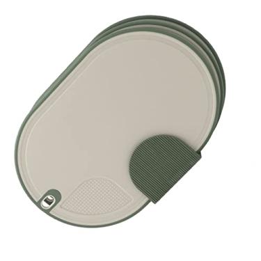Imagem de Zerodis Placas de Corte para Tábuas de Corte de Cozinha Placas de Ladrinas Com Base de Suporte para Frutas de Carne de de Vegeta (Cor de grama)