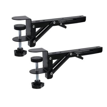 Imagem de Savagrow Bandeja de teclado dobrável com 2 peças preta com parafusos para organizador de estação de trabalho, escritório e casa