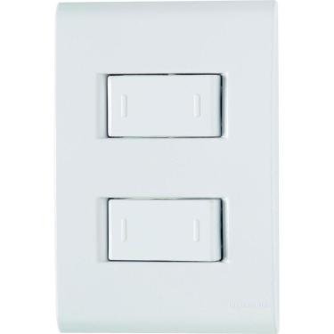 Imagem de Conjunto Liz Branco 4x2 com 2 Interruptores Paralelos de 10 Ampères e 250 Volts - 57170041 - TRAMONTINA