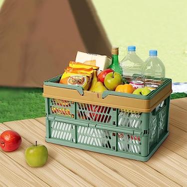 Imagem de Generic Dobre o Cesto de Piquenique para o Estilo Japonês Com Grande Capacidade de Atividades Ao Ar Livre, Cesta de Tráfego Manual Portátil para Camping, Material Plástico (#1)