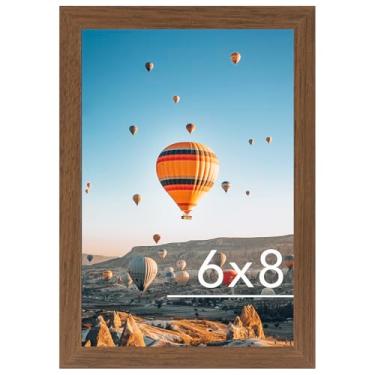 Imagem de JCJMY Moldura marrom de 15 x 20 cm, para pendurar na parede ou na mesa, horizontal ou verticalmente, porta-retrato de galeria de 15 x 20 cm com acrílico resistente a estilhaçamento, marrom