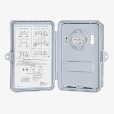 Imagem de BN-LINK - Temporizador de bomba para piscina externa, temporizador digital resistente programável de 7 dias, 2HP 40A Max, 120, 240, 277VAC, para bomba de piscina, aquecedor de água