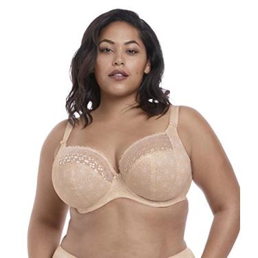 Imagem de Elomi Sutiã feminino plus size Kim Stretch Lace Underwire Plunge Bra, caramelo, 32H, Caramel, 32H