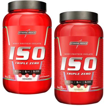 Imagem de 2x Iso Triple Zero 900g Morango e Baunilha Integralmedica