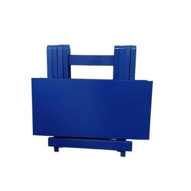 Imagem de Mesa Pequena Infantil de Centro em Madeira Dobrável - Passa Perto, Azu