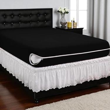 Imagem de Capa Colchão Casal Padrão Malha Gel Com Zíper Luxo (1-PRETO)