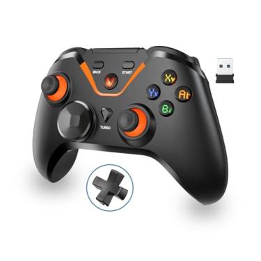 Imagem de Wireless Gaming Controller for PC: Wired & 2.4G & Bluetooth Controller with 6-Axis Motion, 4-Motor Stereo Vibration, Turbo, Ergonomic Pro Controller, Compatible with PC/NS/Android (No Xbox/PS, Black)