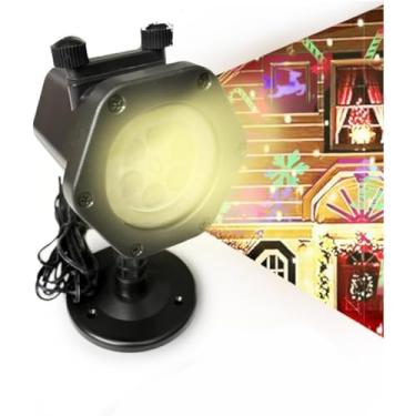 Imagem de Refletor Projetor de Natal LED à Prova D’Água 3D – 4 Desenhos Natalinos E Outros 8 Temas, Luz Colorida, Ideal para Jardim, Fachada e Decoração Externa Interna – Bivolt 110V/220V Premium