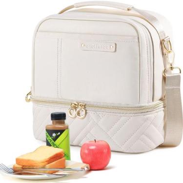 Imagem de Lancheira GLORIEROO Double Deck Vegan Leather 25x17x24cm