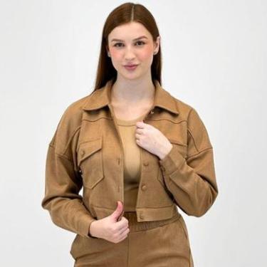 Imagem de Jaqueta Pacific Blue Cropped em Suede Feminina-Feminino