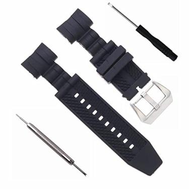 Imagem de CYKLDS Pulseira de silicone de substituição para relógio Invicta Reserve Jason Taylor Bolt Zeus - pulseira de borracha preta compatível com pulseira de relógio Invicta 0830 0831 12954 12956 12665