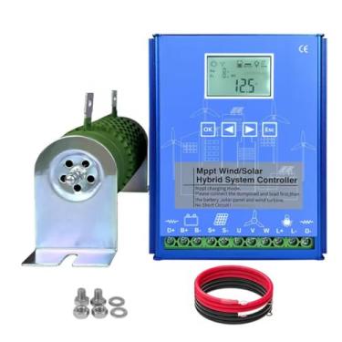 Imagem de 24v,HYZHANHONG Controlador de Carga Híbrido Eólico-Solar 1200W-3600W, Controlador de Boost Híbrido Eólico-Solar MPPT 12V/24V/48V, para Carregador de Gerador de Turbina Eólica 2400W-12V