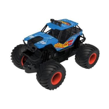 Imagem de Caminhão Monstro Hot Wheels Luz e Som Multikids - BR2528, Azul claro