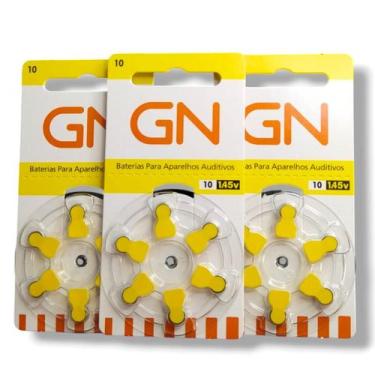 Imagem de 30 Baterias Pilhas P/ Aparelho Auditivo GN Tamanho 10