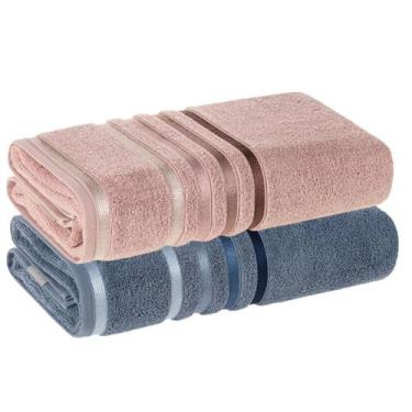 Imagem de Kit 2 Toalhas Bannho Banhão Karsten Gigante Fio Penteado, Sortida 1