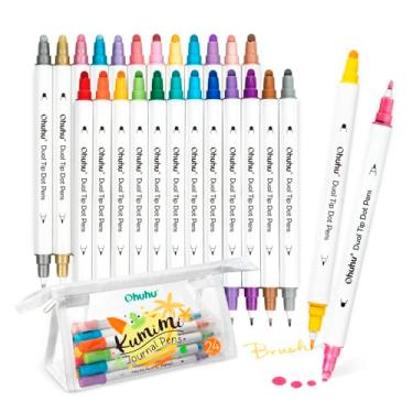 Imagem de Marcadores de Ponta Dupla 24 Cores Y30-80601-70 para Desenho e Retratos, Kit Completo Profissional para Arte e Ilustração