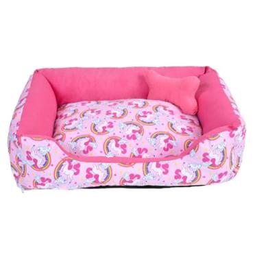Imagem de Cama para Pet em Formato de Ninho - Conforto Seguro, Fundo Impermeável e Design Aconchegante para Cachorros e Gatos (Unicornio Pink)