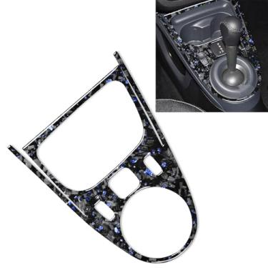 Imagem de FINMOKAL Consola central de carro de fibra de carbono forjada, capa de mudança de marcha, suporte de copos, acabamento da moldura do painel compatível com Benz Smart 2016-2021 (serve apenas para LHD)