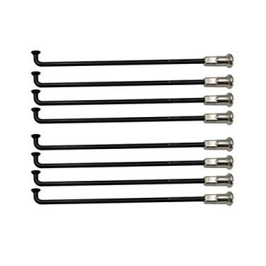 Imagem de Raios de bicicleta, raios de bicicleta calibre 8 diâmetro 4,0 mm cor preta material 304 aço inoxidável corpo redondo peças de roda de motobike agulhas 711 (comprimento 128 mm)
