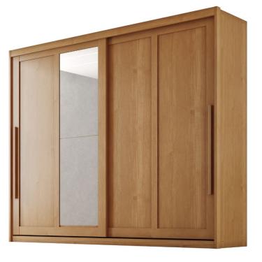 Imagem de Guarda Roupas Casal 2 Portas De Correr Com Espelho 100% Mdf 6 Gavetas Firenze Madeirado