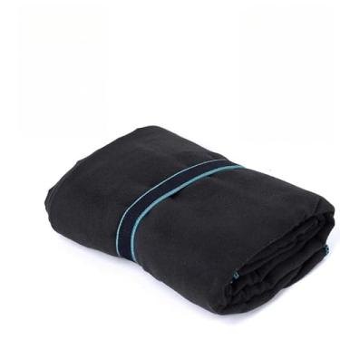 Imagem de Toalha de Praia, Toalha em Microfibra 80 X 130 Cm Tamanho Grande Secagem Rapida(PRETA/AZUL DECATHLON)