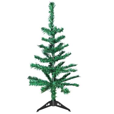Imagem de Árvore de Natal, 60cm, 40 Galhos, Verde, com Base Metálica, Mini Pinheiro para Decoração