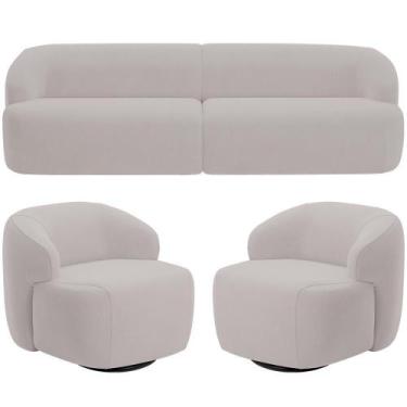 Imagem de Sofá 3 Lugares Curvo Orgânico Com 02 Poltronas Living 220cm Barolo L06