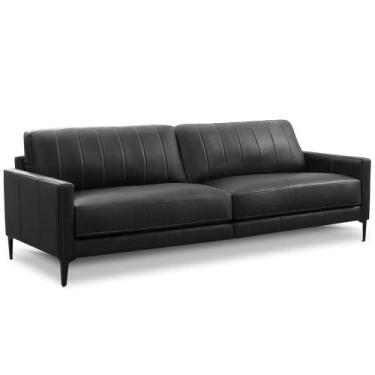 Imagem de Sofá 4 Lugares Para Sala Living Industrial 280cm Evo L06 Couro Preto -
