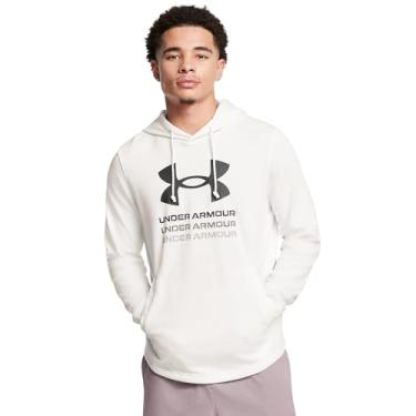 Imagem de Under Armour Moletom masculino 1386047-112-LG UA Rival Terry gráfico ônix branco LG