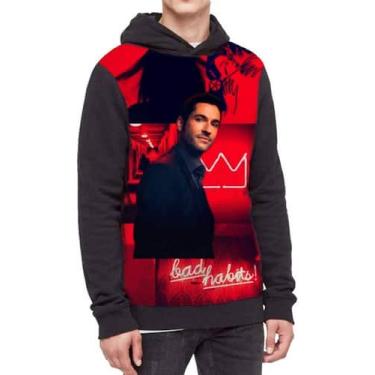 Imagem de Moletom Com Capuz Serie Lucifer Morningstar Ref:634 - smoke, Preto, GG