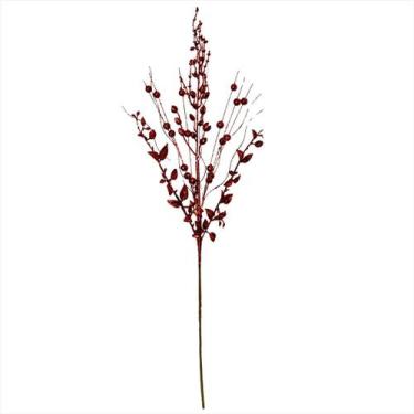 Imagem de Galho Vermelho Glitter Natalino Enfeite Árvore 80cm 4UN - Magizi