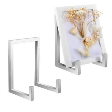 Imagem de Plate Stands Sweetude Large Metal Frame Silver 20x15x13cm, 2 unidades