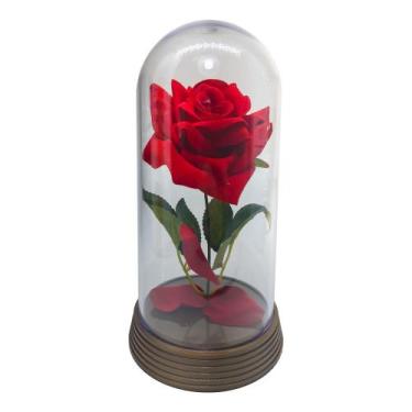 Imagem de Linda Redoma com Rosa  Preta, inspirada na A Rosa Encantada do filme a