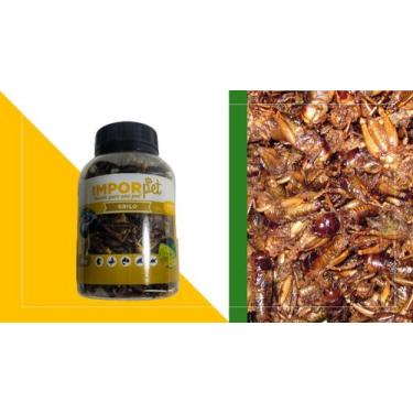 Imagem de 1 Pote com Grilo Desidratado para Aves Peixes Répteis Roedores e Peque