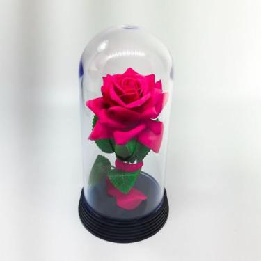 Imagem de Linda Redoma com Rosa Amarela, inspirada na A Rosa Encantada do filme 