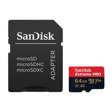 Imagem de Cartão de Memória 64GB SanDisk Extreme Pro MicroSDXC 200Mb/s UHS-I V30 U3 A2
