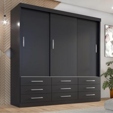 Imagem de Guarda Roupa Casal Capri 3 Portas Correr 9 Gav