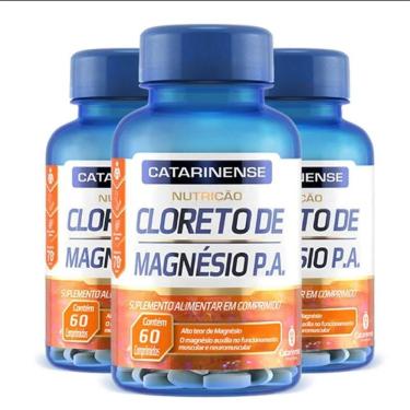 Imagem de Kit 3 Cloreto De Magnésio P.A. Catarinense 60 Cápsulas